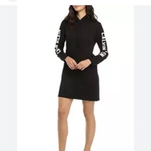Calvin Klein Black Long Sleeve Dress with Logo